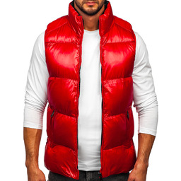 Czerwona gruba pikowana kamizelka męska Denley 9968