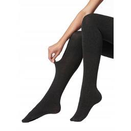 CALZEDONIA RAJSTOPY KASZMIROWE Kaszmir Wiskoza CIEPŁE SZARE Melanż