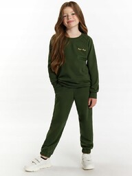 Komplet dresowy dziewczęcy, khaki, Tup Tup, r. 110