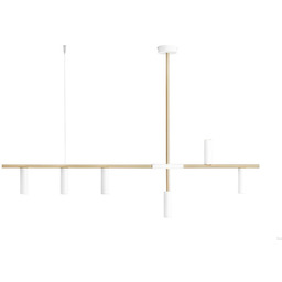 Lampa wisząca Trevo 6 Mosiężna z Białym