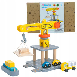 Drewniany Plac Budowy Z Dużym Ruchomym Dźwigiem