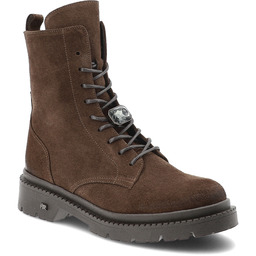 Karino Brązowe Botki Modne Skórzane Obuwie Damskie