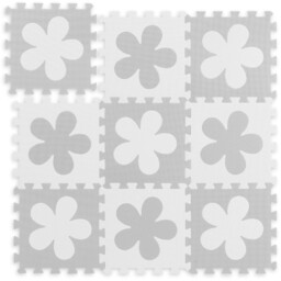 Puzzle piankowe kwiatki szaro-pomarańczowe
