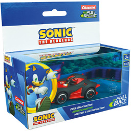 Sonic The Hedgehog Carrera - Czarno-Czerwone Autko Pull-Back