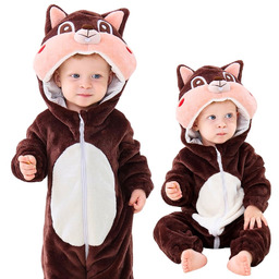 Piżama Onesie Kigurumi Kostium Przebranie Śpiochy Wiewiórka Niemowlę