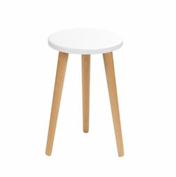 Taboret okrągły ze sklejki Crystal White, Wykończenie nogi