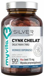 Cynk Chelat SILVER PURE 100%, MyVita, 120 kapsułek
