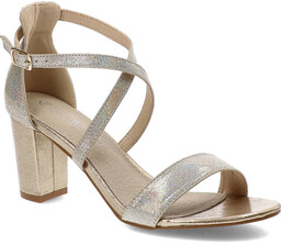 Złote Sandały Filippo Eleganckie Damskie Buty