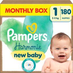 Pampers Harmonie 1 (2-5 kg), pieluchy, 180 sztuk