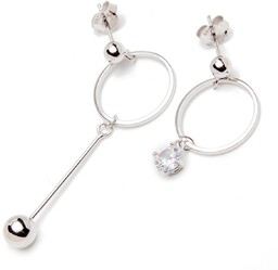 Srebrne kolczyki koła z zawieszkami