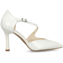 Szpilki ślubne z paskiem - KOTYL 8527 ECRU