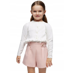 Sweter Mayoral 3354 dziewczęcy ecru ażur trykotowy rozpinany