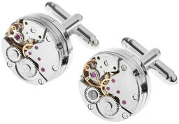 Drobiny Czasu, Spinki do mankietów, Exclusive Silver, srebrne