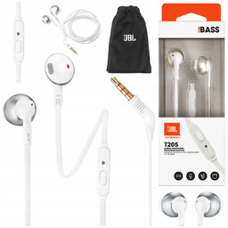 Uniwersalne Przewodowe Słuchawki Douszne Jbl Mikrofon Białe Kabel