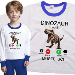 Piżama dziecięca Muszę Iść Dinozaur Dzwoni Tyranozaur T