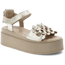 Chebello Złote Sandały Modne Obuwie Damskie Na Platformie