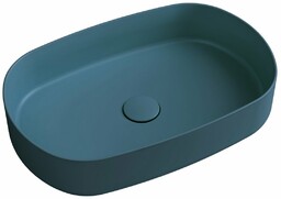 INFINITY OVAL umywalka ceramiczna nablatowa 55x36cm, Petrol mat