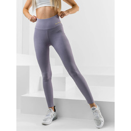 Fioletowe prążkowane legginsy damskie Denley 10376
