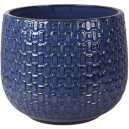 Donica szkliwiona 40 cm R899-BL/02 niebieska