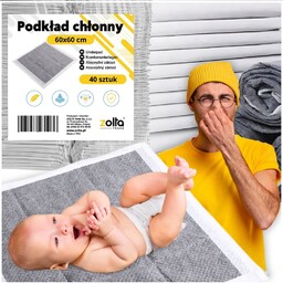 Podkład chłonny higieniczny nieprzemakalny do przewijania 60x60 40szt