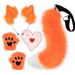 Kostium Lisa strój Lis uszy rękawiczki ogon Zestaw