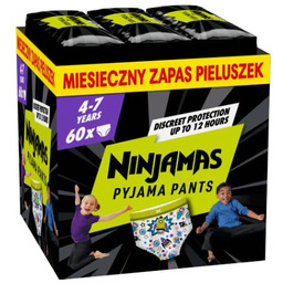 PAMPERS NINJAMAS Pieluchomajtki na noc dla chłopców 4-7