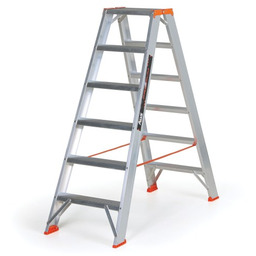 Schodki aluminiowe dwustronne ALVE PREMIUM, 2x6 stopni, wysokość