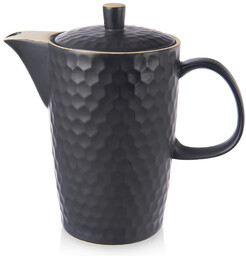 Dzbanek do kawy i herbaty ceramiczny czarny TEA
