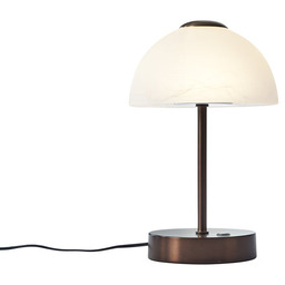 Designerska lampa stołowa ciemny brąz z LED