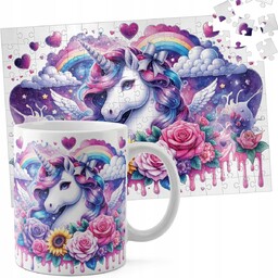 ZESTAW KUBEK + PUZZLE 110EL - JEDNOROŻEC UNICORN
