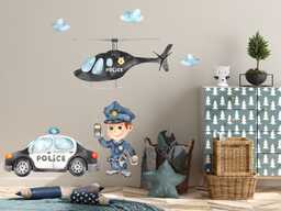 Naklejka duża policjant na posterunku Naklejka na ścianę