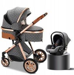 Wózek Dziecięcy 3W1 Fotelik Spacerówka Gondola Lekki Wielofunkcyjny