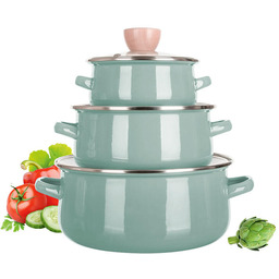 Banquet Zestaw garnków emaliowanych NATURAL OLIVE, 6 części