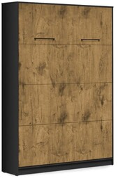 Półkotapczan pionowy Basic 140x200 Dąb Lancelot/czarny dwuosobowy