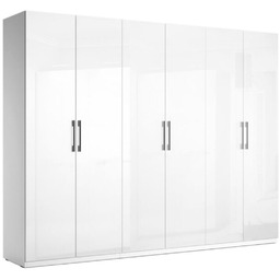 Szafa 6-drzwiowa garderoba biały połysk Family (FM-26-WB)