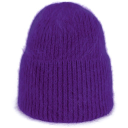 Czapka Damska Młodzieżowa Beanie Podwijana Zimowa Angora Ciepła