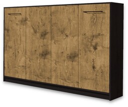 Półkotapczan/łóżko w szafie poziome BASIC 140x200 dwuosobowe Dąb