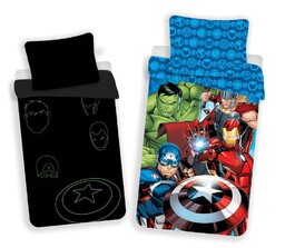 Jerry Fabrics Pościel świecąca w ciemności 140x200 Avengers