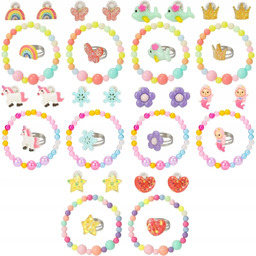 ZESTAW BIŻUTERII DLA DZIEWCZYNEK 10 ZESTAWÓW BRANSOLETKI KOLCZYKI