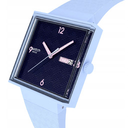 Zegarek Swatch BRIGHT ANGLE Błękitny Kwadratowy SO34L701 Unisex