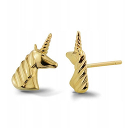 Konik Jednorożec kolczyki pozłacane AG 925