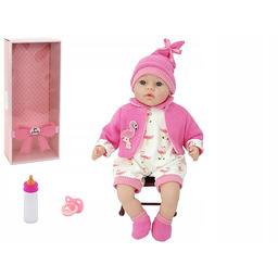 Lalka 45CM Interaktywna Smoczek Butelka Karton Lux