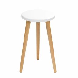 Taboret okrągły ze sklejki Crystal White, Wykończenie nogi