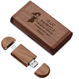Pendrive drewniany z grawerem 64 GB w magnetycznym