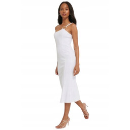 NA-KD SUKIENKA BIAŁA NA JEDNO RAMIĘ MIDI XS