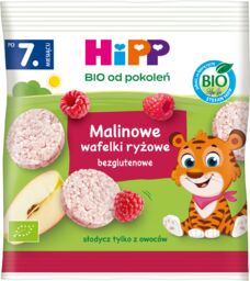 HiPP BIO od pokoleń, malinowe wafelki ryżowe, po