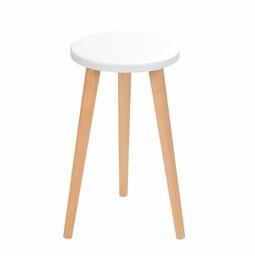 Taboret okrągły ze sklejki Crystal White, Wykończenie nogi