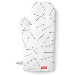 RAYEN Rękawica kuchenna bawełniana RA-6159.02 Biało-czarny