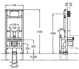 ROCA A890077020 DUPLO WC ONE stelaż wolnostojacy