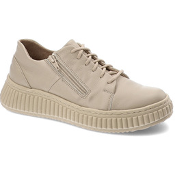 Wasak Beżowe Sneakersy Skórzane Obuwie Damskie Na Stopy